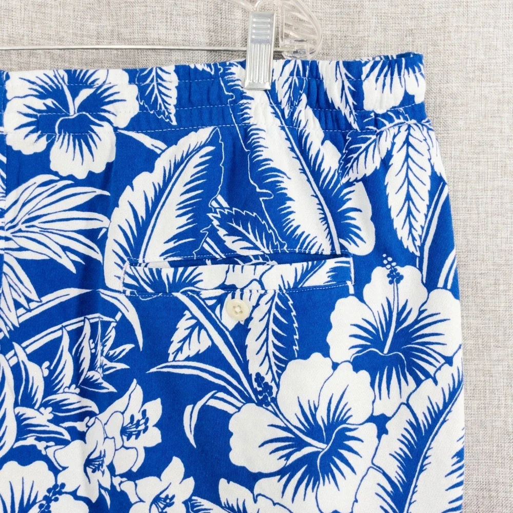 Polo Ralph Lauren Tropical Floral Spa Terry Shorts Men's 2XB Blue White NWT